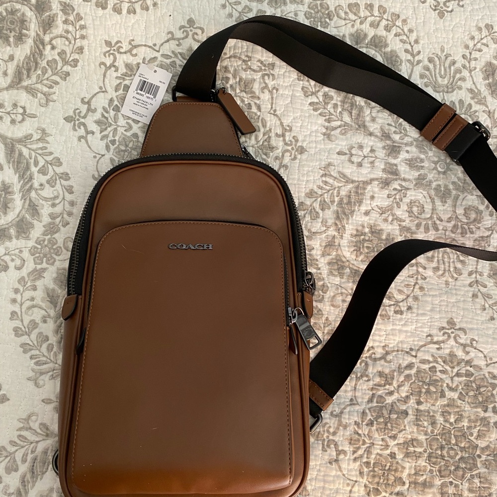 Coach Brown Leather Backpack